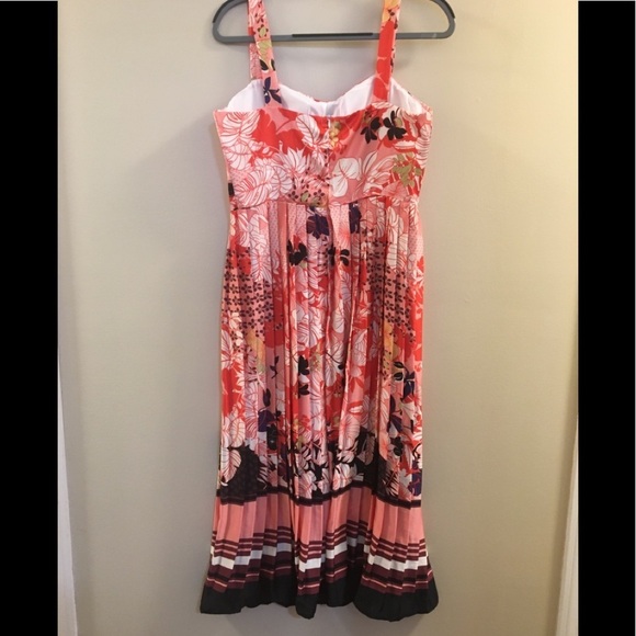 NWT Dalia MacPhee Floral Printed Pink Dress Pleated b2 - Picture 8 of 16